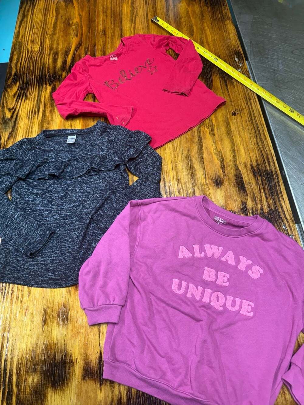 Girls Assorted Long Sleeve Tops Bundle Faded Glory OshKosh 365 Kids Size 6 6X
